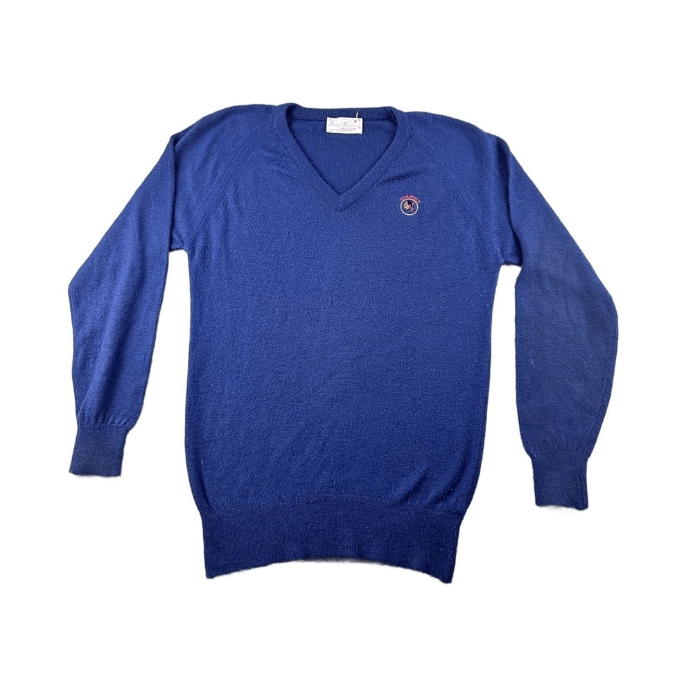 Vintage Lady Pickering Sweater Women‎ S Blue Seminole V-Neck USA Made Sportswear